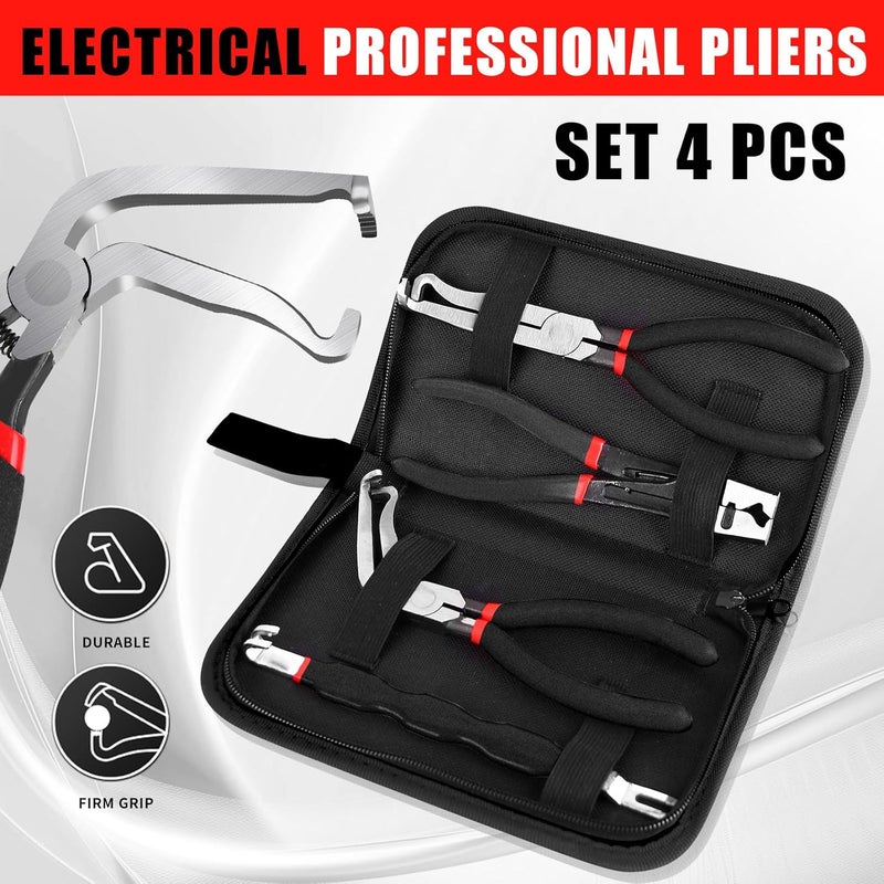 BCJCLTS 4 Pieces Electrical Disconnect Pliers for Cars, Electrical Connector Separator Tool and Automotive Electrical Connector Disconnect Pliers,Fuel Line Petrol Clip (Black 4 PCS) - Image 5